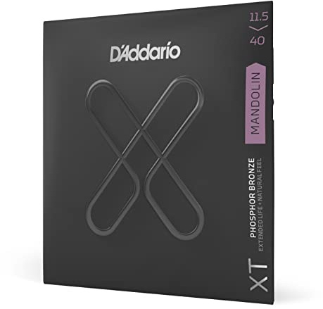 D'Addario Cordes XT pour mandoline XTM11540, bronze phosphoreux, Custom Medium, 11.5-40