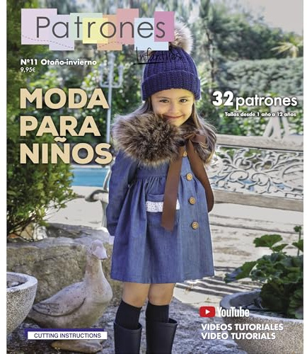 Magazin für Kinder, Nr. 11, Schnittmuster für Kinder, Mode, Herbst/Winter, 32 Muster, Mädchen, Jungen, mit Schritt-für-Schritt-Video-Schritt-Tutorials (Youtube).