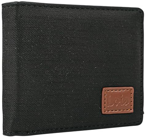 Cartera Juvenil Negro De Polipiel/Nylon Resistente Para Chico Deporte Casua