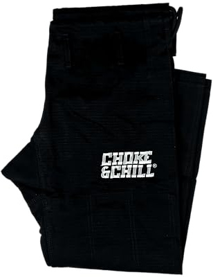 Choke&Chill Herr BJJ Gi byxor Brazilian Jiu-Jitsu Kimono Luta Livre Grappling shorts (svart, A4)