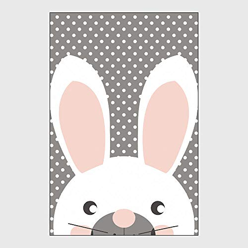 SRTJURFG Kinderteppich große Baby-Spieldecke modernen Design Baby Krabbeldecke Nettes kleines weißes Kaninchen der Karikatur 160×200M