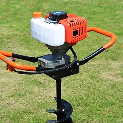 52cc 2-Stroke Gasoline Auger Excavator 8500RPM Earth Auger Post Hole Borer Ground Drill for Drilling Fence Posts (Excluding Drill bit)