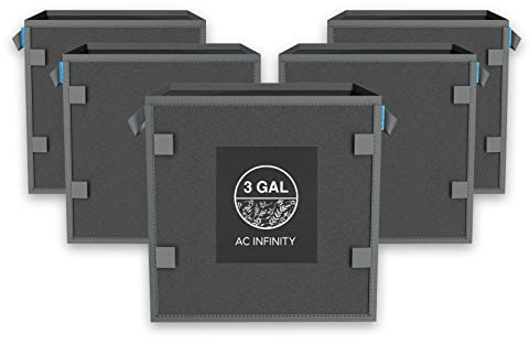 AC Infinity Stofftöpfe quadratisch 11,4 Liter – 5er-Pack Wiederverwendbare