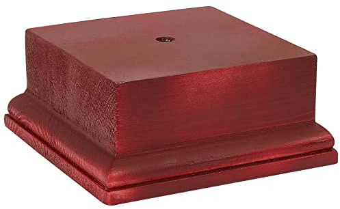 AHANDMAKER madera cuadrada para pedestal y trofeo, base decorativa de 4.5 x 4.5 x 1.96 pulgadas, para medallas y coleccionables