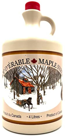 Sirop d'érable en cruchon de 4 litres - Foncé - Direct producteur - 100% pur du Canada - Les Trésors d'érable