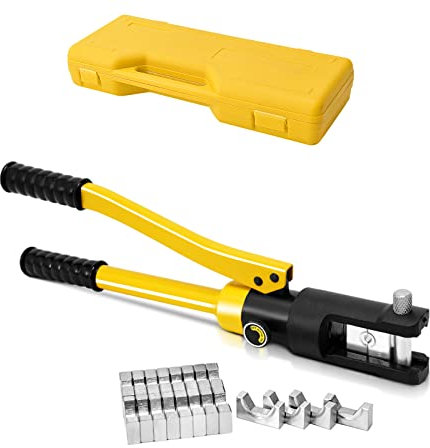 16 toneladas 11 troqueles crimpadora hidráulica, 16-300 mm² Herramienta de crimpado hidráulica, Cable de batería eléctrica Herramienta de crimpado de cables Juego de troqueles para terminales de cob