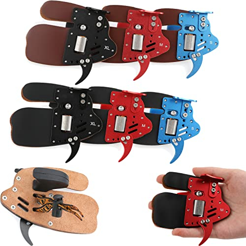 wolfman Bogenschießen Fingertab Fingerschutz S/M/L/XL Finger Tab Wache Rindsleder Einstellbare Fingerschutzhandschuhe für Bogenfingerschutz Jagd Recurvebogen (XL, Schwarz-Schwarz)