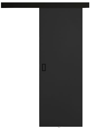 KIER FURNITURE Schiebetür Komplettset WERDI 70 - Innentüren Komplettset - Wohnzimmer Schiebetür - Modern Schiebetüren - Sliding Door - Tür Esche Dunkel 76x205x1,6 cm | Schiebetür mit Schiene, platzsparende Lösung für Schlafzimmer, Ankleidezimmer oder Wohnzimmer, stabile und reibungslose