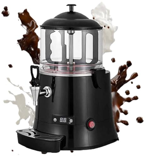 ExoticaBlend Machine à Chocolat Chaud, Chocolatière Commerciale et Distributeur de Boissons avec Mousseur à Lait, 30~90 ℃ Réglable, pour Restaurants, Boulangeries, Cafés,5L