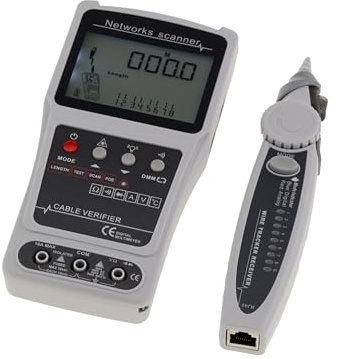 KALEA-INFORMATIQUE Testeur réseau cuivre fibre avec multimètre | Testeur cuivre et fibre avec multimètre, VFL, Power Meter, PoE, mesure longueur, tension, courant et température.
