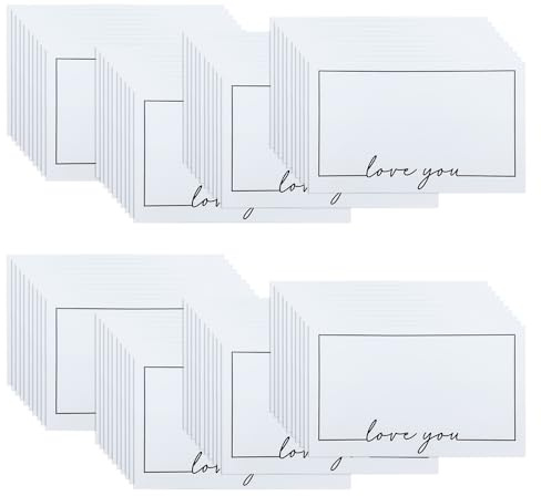 WYAN Tarjeta en Blanco-80 Piezas 90x54mm love you Tarjetas de Felicitación de Bricolaje,Tarjetas para Escribir Bloc,para al Mensaje Graffiti(Puede utilizarse con nuestros sobres)