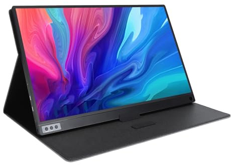 Portable Monitor, 16.1 1080P FHD HDMI Gaming Monitor, 16:9 60Hz IPS Display with Stand & Dual Speakers, Support Wall Mount, USB C External Monitor for Laptops, PC, Switch