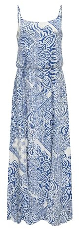 Only Onlnova Life AOP Robe Maxi à Bretelles, Bleu Mazarine., 44