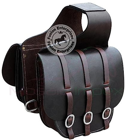 EQUIGEAR Western-Leder-Satteltasche für Pferde | Reitvergnügen Wanderritt geeignet für Reiten und Fassrennen | Satteltasche mit verstellbarem Riemen GRÖSSE: 10X10X3 AS-80