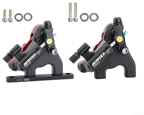 IIIPRO Cable Actuated Road Bicycle Hydraulic Disc Brakes Caliper Set, Hydraulic Disc Brake Road Bike Flat Mount Caliper 230kg Clamping Force (front and rear)