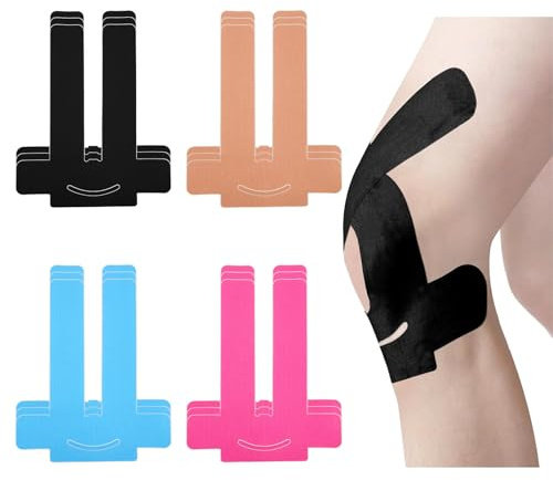12 Stück Kinesiotapes Knie Vorgeschnitten, Kinesiologie Physio Tape für Knieschmerzen, Kinesio Tape Vorgeschnittener & Wasserfestes für Sport Knie Stabilisierung Knietapes