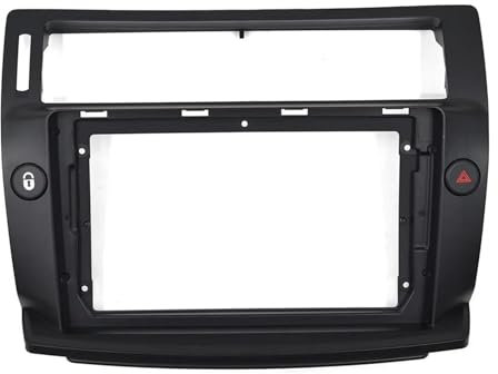2 Din Bilradio Stereo Ljudplatta Fascia Ram 9 Tum Stor Skärm Player Panel Dash Mount Kit För Citroen C4 För Quatre 2004-2009 Interiörtillbehör(Black)