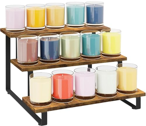 Holzerhöhung – Holz-Stufenregal, Vintage-Ständer, für Marktstand, -Bäckerei, Küche, Kaffee, Schmuckständer, Bastel-Messestand-Requisiten, Einzelhandel, Pop-Up, Catering-Buffet S