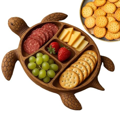 dzqad Tabla De Charcutería - Tabla De Quesos Y Fiambres - Tabla de Madera para Aperitivos Cena Cocina Queso Pan Snacks Entrantes Postres Sushi Fruta