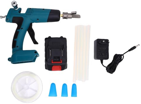 Pistola de pegamento profesional para kit de herramientas de fibra óptica, temperatura ajustable de 100 a 220 ℃ con boquilla de 360° y pelacables Compatibilidad Diseño inalámbrico