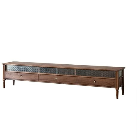 ksjdieunf Armoire Meuble TV en Noyer for Salon, Maison, Petit Appartement, Plancher Bois Massif, Centre de Divertissement, adapté à Un hôtel, Cabaret, Villa Meuble TV Moderne(160 * 40 * 45CM)