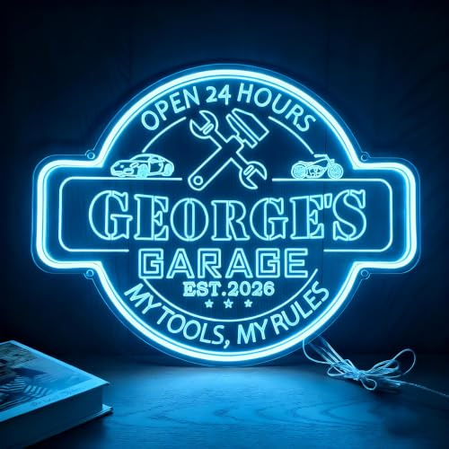 Personalisierte Neon-Schilder für die Garage, individuelle Leuchtschilder für die Männerhöhle