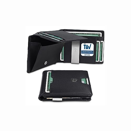 TRAVANDO Portefeuille Homme avec Pince à Billets „Helsinki“ Etui RFID Blocage Contre Piratage Bancaire - Porte-Monnaie avec Clip en Métal - Porte-Carte de Crédit Sécurisé - Porte-Cartes