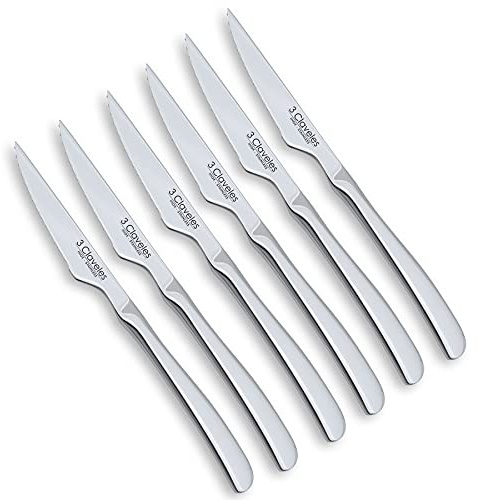 3 Claveles Set 6 Cuchillos chuleteros, Acero Inoxidable