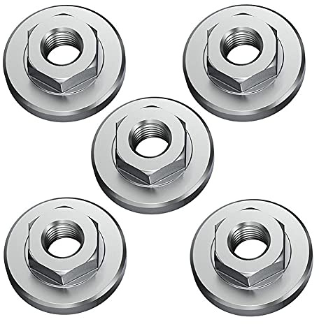 Nothers 5 Stück Winkelschleifer Flanschmutter, M10, Edelstahl, Silber