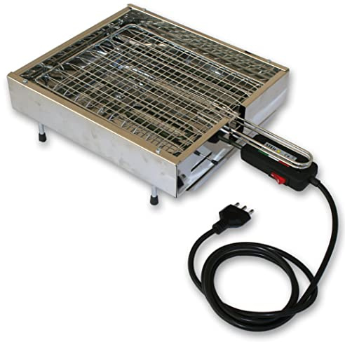 Stella Soc. Coop. Bistecchiera Griglia Elettrica Satinata in acciaio inossidabile 1900 Watt Made in Italy la Stella - ST 1900