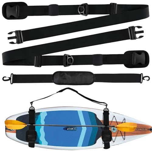 Cinghia per Tavola da Surf,Kayak Canoe Paddle Board per Il Trasporto di Attrezzi Acquatici Come Kayak, Canoe, Paddle Board, Longboard, ECC. (Nero)
