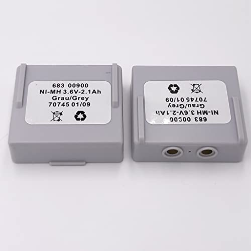 zoyfayl 2 Pack 68300900 Ni-MH 3.6V-2.1Ah Grau/Grey Rechargeable Battery 683 00900 Battery for hetronic 68300900 Remote Control (2 Pack)