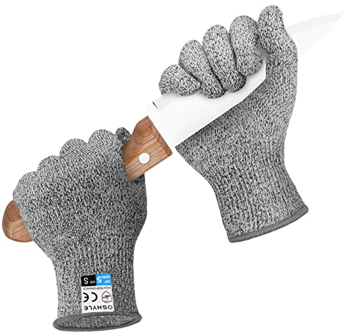 OSHYLE Gants Anti Coupures avec Protection Haute Performance de Niveau 5, Gants de Travail pour la Cuisine, Mandoline, Filet de Poisson, Découpe de Viande et Sculpture (S)