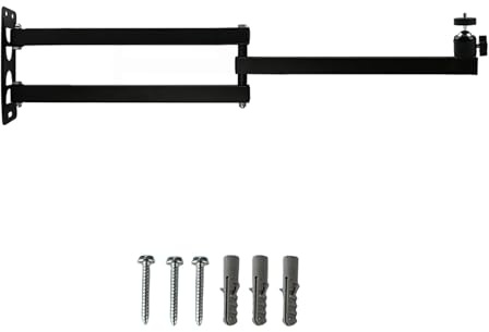 NVRTTRR Foldable Projector Wall Mount Universal Ceiling Wall Projector Mount Stand Projectors Bracket,1/4 Screw Size (Wall Mount) (B 16.1 * 15.7in)