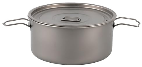 GAUDIO Gavetta Scout in Titanio, Set da Cucina da Campeggio con Manico Pieghevole, Pentole Campeggio per Picnic All'aperto con Zaino in Spalla (Size : 1.8L)