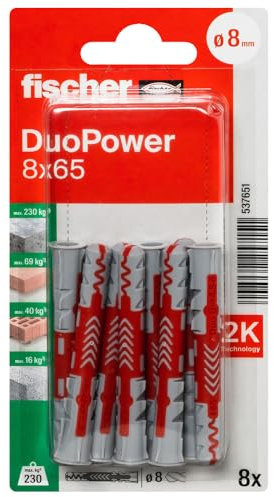Fischer - Chevilles - Blister de 8 chevilles universelles DUOPOWER Ø8 x 65 mm - Fischer