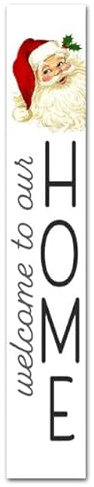 Geroclonup Vertikales Schild für Haustür, Veranda, stehend, rustikal, hängend, Holz, lange Veranda, Hof, Willkommensschild für Zuhause, Wanddekoration, Gardon, Eingang, Weihnachten, Winterdekorationen