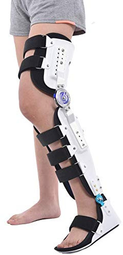 Rodillera ROM con bisagras, Rodillera con bisagras Ajustable y Transpirable, férula de Rodilla con Soporte para Pierna Recta para esguince de Rodilla, lesión de ligamentos, hiperextensión de articul