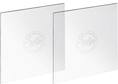 Sallys Tortenplatte 2 Stück Eckig - aus hochwertigem Polycarbonat, Transparent, Wiederverwendbar Cakeboard Tortenunterlage Kuchenplatte Ganaching platte (15 x 15 cm)