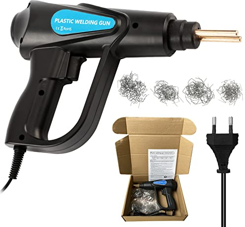 70W Kunststoff Schweißgerät,Kunststoffschweißgerät Auto Stoßstange Reparatur Kit,4 Arten flach/außerhalb der Ecke/innerhalb der Ecke/Welle Klammern,Schweißen Reparatur Maschine Schweißer Gun Reparatur