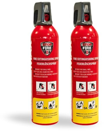 notlok Safety Work - 2X 750g Feuerlöschspray | Hautfreundlicher Feuerlöscher Schaum für Brände A F & E bis 1000 V | Mini Feuerlöscher Auto - Feuerlöscher Haushalt, Auto Feuerlöscher Klein