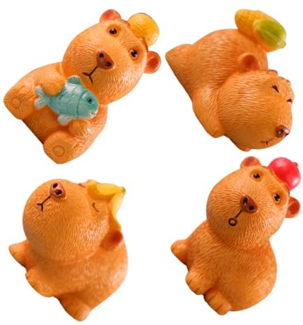 Mipcase 4 Pièces Ornements Animaux Résine Lot de Figurines De Gros Rongeur Réalistes pour Décoration De Gâteaux Maison De Poupée Jardin