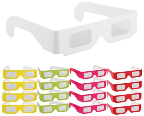 COLLBATH 3D-kinobrille aus Papier 30 Stück für Kinderpartys | Filme, Spiele und Computerbildschirme, Geeignet für Konzert und Partybedarf