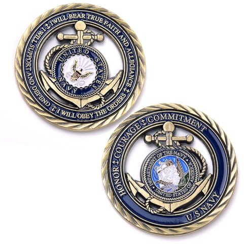 USA Navy Core Values Challenge Coin Collector's Medallion (Single Coin)
