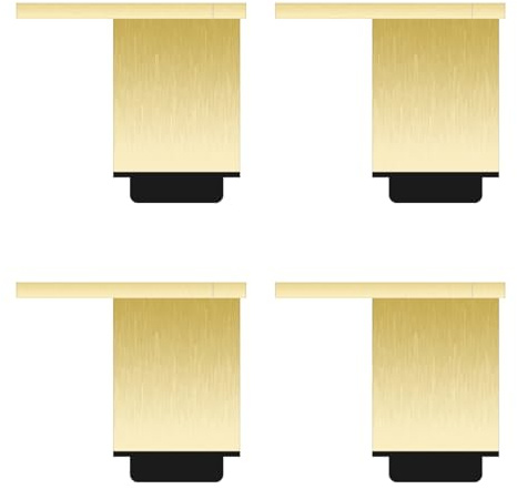 Tischfüße Gold, 4 Stück Tischbeine Verstellbar Tischbeine Eckig Möbelfüße Aluminiumlegierung | Eloxierte Oberfläche Möbelfüsse Höhe: 6-40cm Sockelfüße Tischfuß Stützfüße Schreibtisch Küche 6cm/2.4