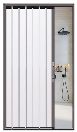 Akkordeon-Falttür aus hochwertiger Aluminiumlegierung, Raumteiler für Büro und Flur, 157 x 203 cm, Sichtschutz-Trennwand