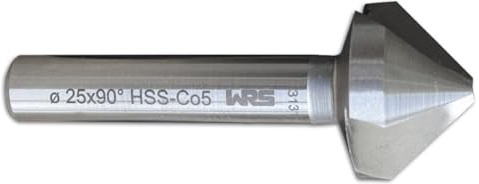 WRS Kegelsenker DIN 335/C, HSS-E (Co5), für Edelstahl, Präzisionsausführung, MADE IN GERMANY, m. 3 Schneiden, 90° Senkwinkel, in Kunststoffbox, Größe: 40,0 mm Ø
