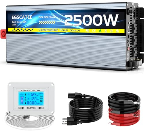 2500W Sump Pump Battery Backup System, Safe Back Up System for Emergency and Power Outage, Sump Pump Backup Power Supply with LCD Screen Remote Controller, Auto Switching