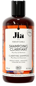 Jia Paris – Shampoing Clarifiant – Cheveux Bouclés, Frisés, Crépus – Argile Verte Bio & Vinaigre de Cidre – Purifiant, Vegan, Made in France – Lauréat NHA Prize 2023