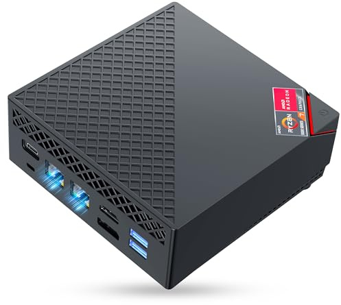 NiPoGi AM06PRO Mini PC Ryzen 7 5825U W-11 Pro(8C/16T,fino a 4,5 GHz),32GB DDR4 1TB M.2 SSD Mini Computer,4K@60Hz Triple Display DP/HDMI 2.0/Type-C,Micro PC con Dual-LAN/WIFI6/BT5.2 per Ufficio/Casa